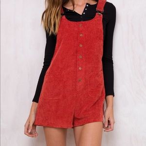 Rydel Corduroy Overalls (Rust)